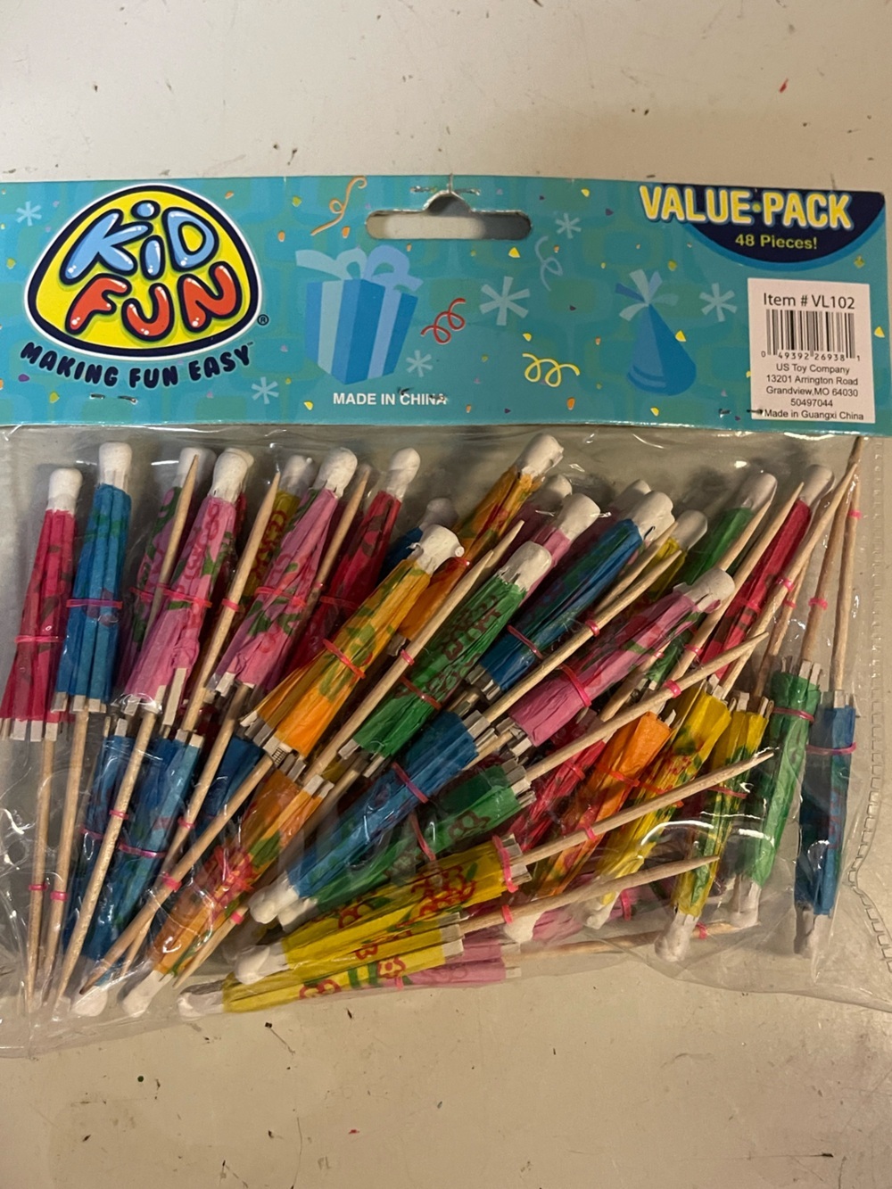 Festive Paper Drink Umbrellas - Multicolor Party Picks - Picture 2 of 2